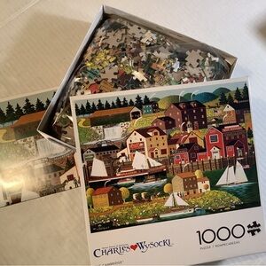 1000-Piece Puzzle - Colorful Town Scene